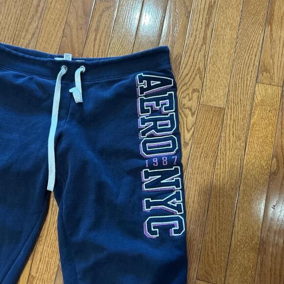 Vintage Aeropostale Women's Navy and Blue Joggers-tracksuits - Picture 2 of 3